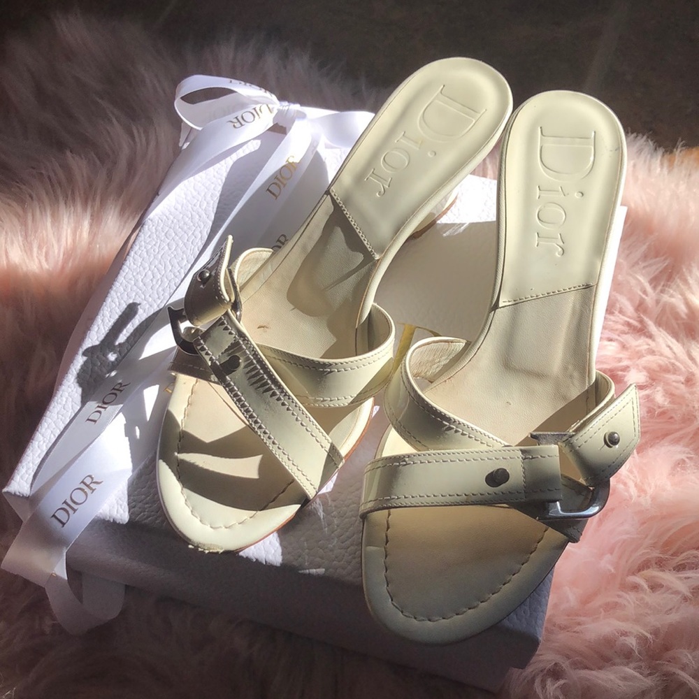 Authentic White Vintage Dior Sandles